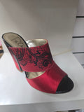 Red Webbed Slipper Set - Italian Shoe and Bag Set - Classic Shoes London
