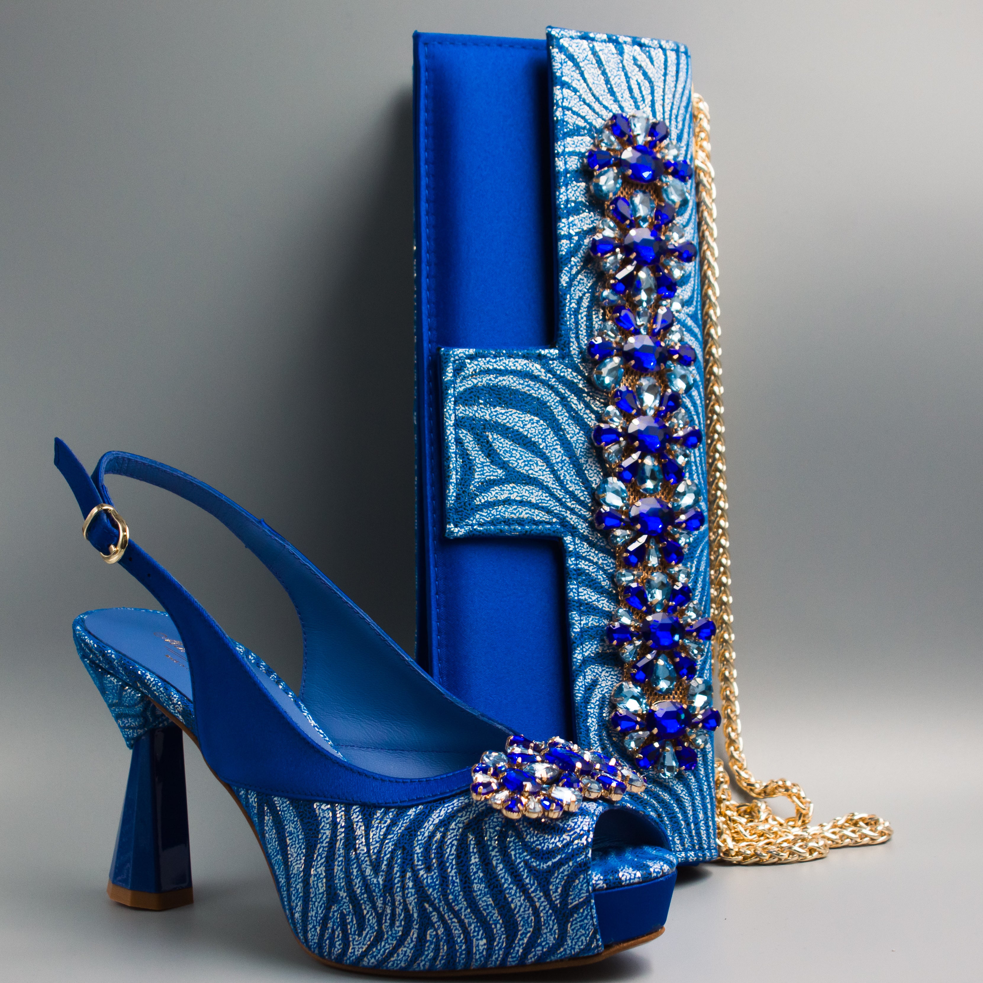 Cobalt Blue Zebra-Wave Sapphire Set