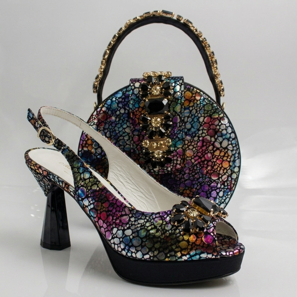 Midnight Multi Regal Crystal Wedge Set
