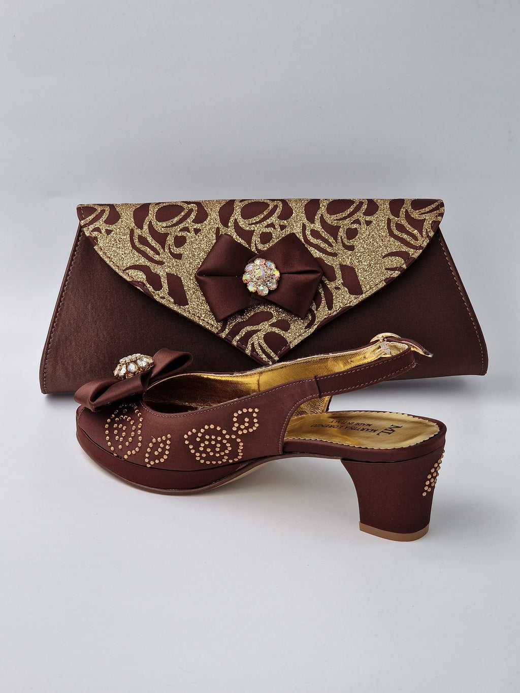 Chocolate Brown Floral Glittered Set