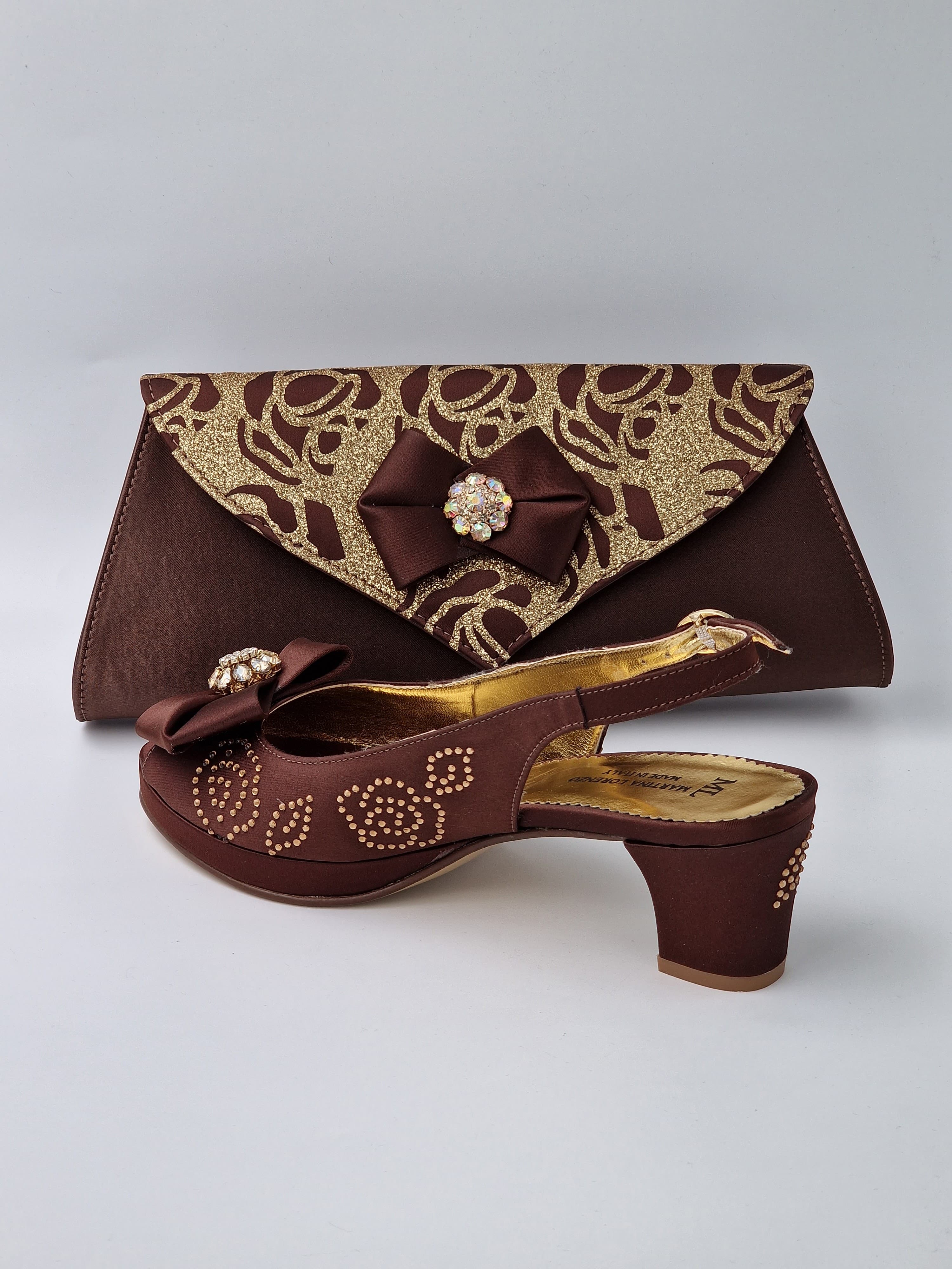 Chocolate Brown Floral Glittered Set