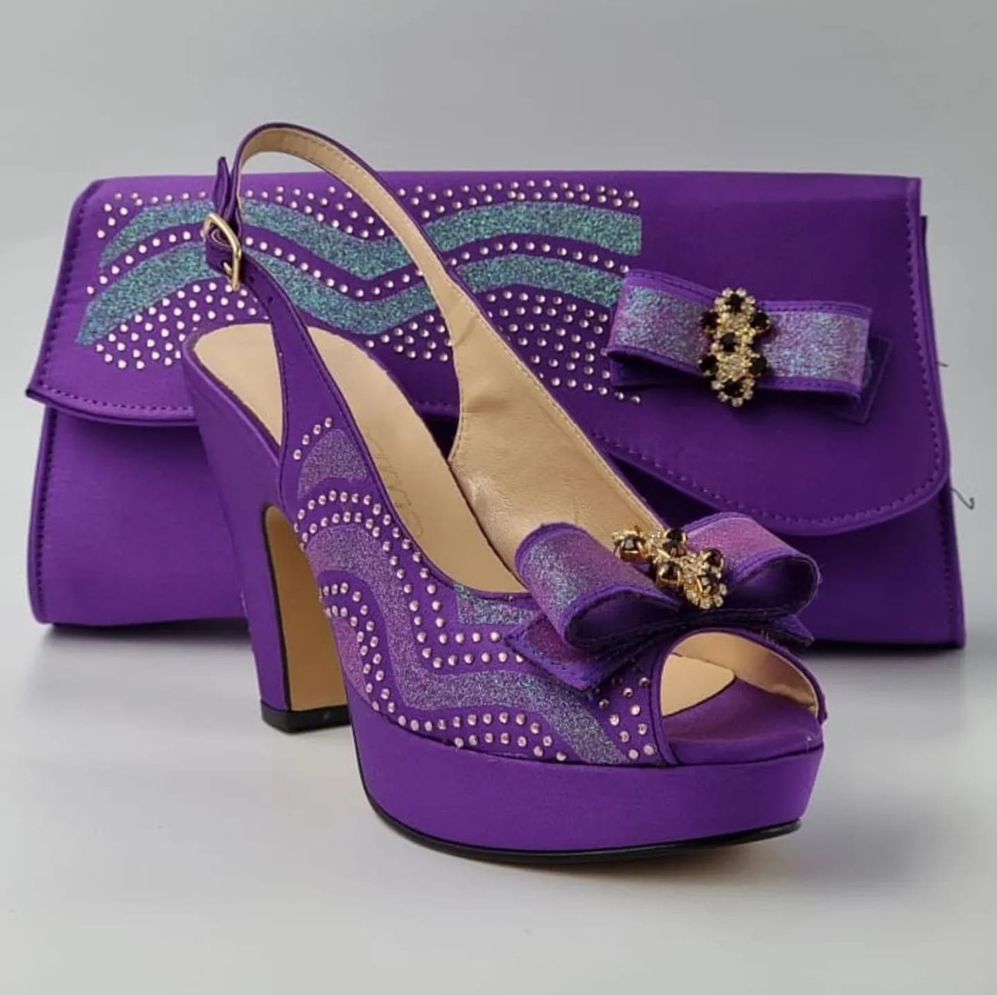 Purple Wave Glittered Set