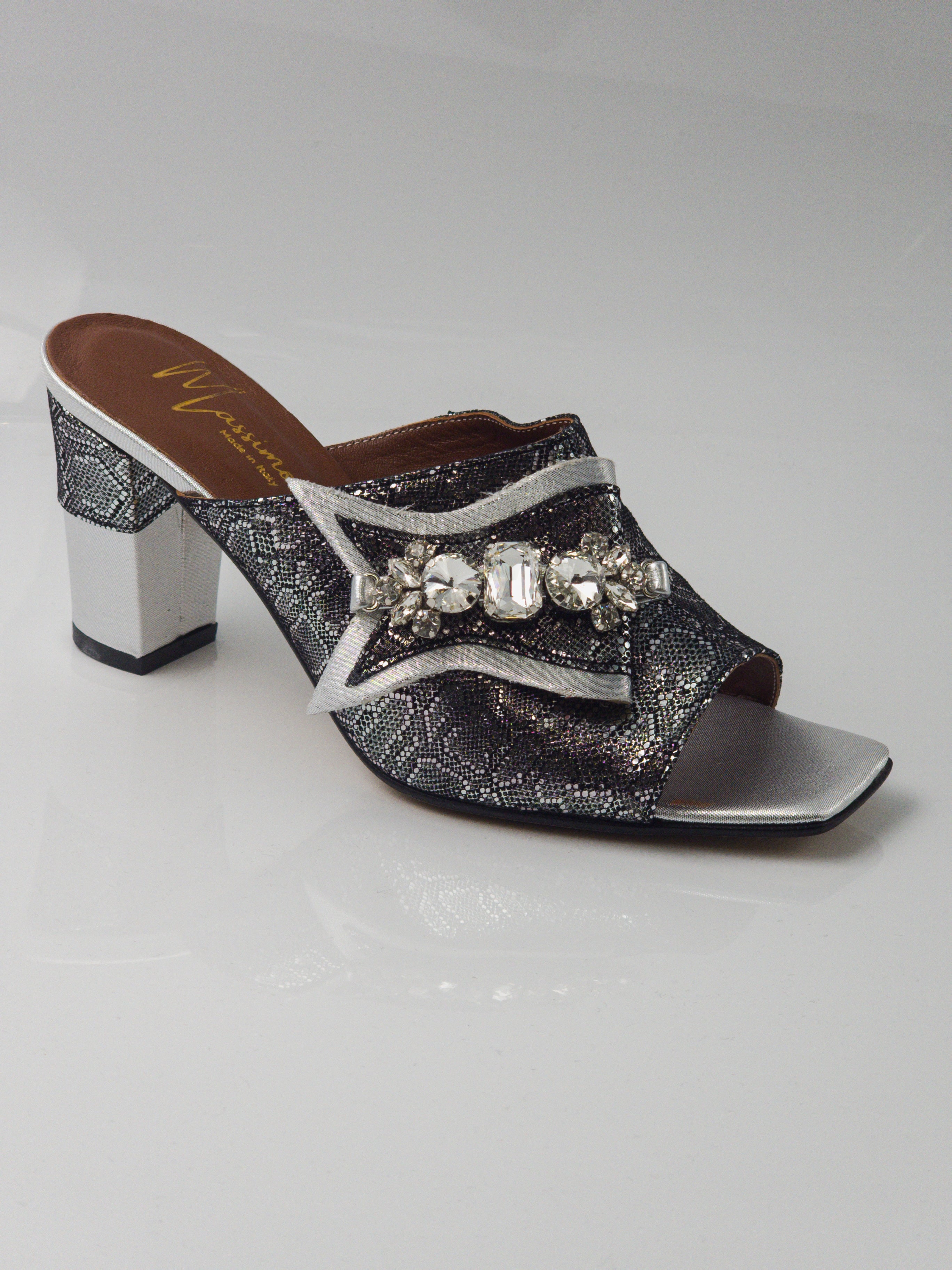 Massimo Sliver/Grey Jewel Slippers