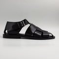 Black Interlaced Covered Sandals