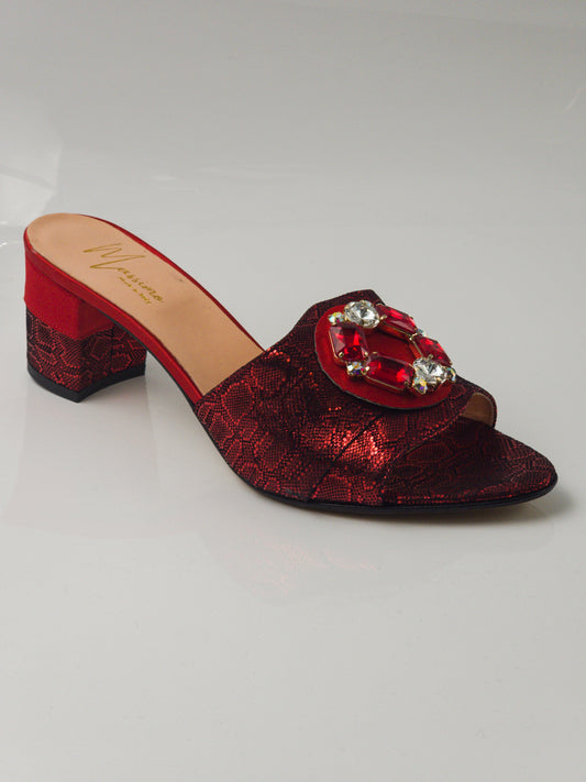 Massimo Red Jewel Slippers