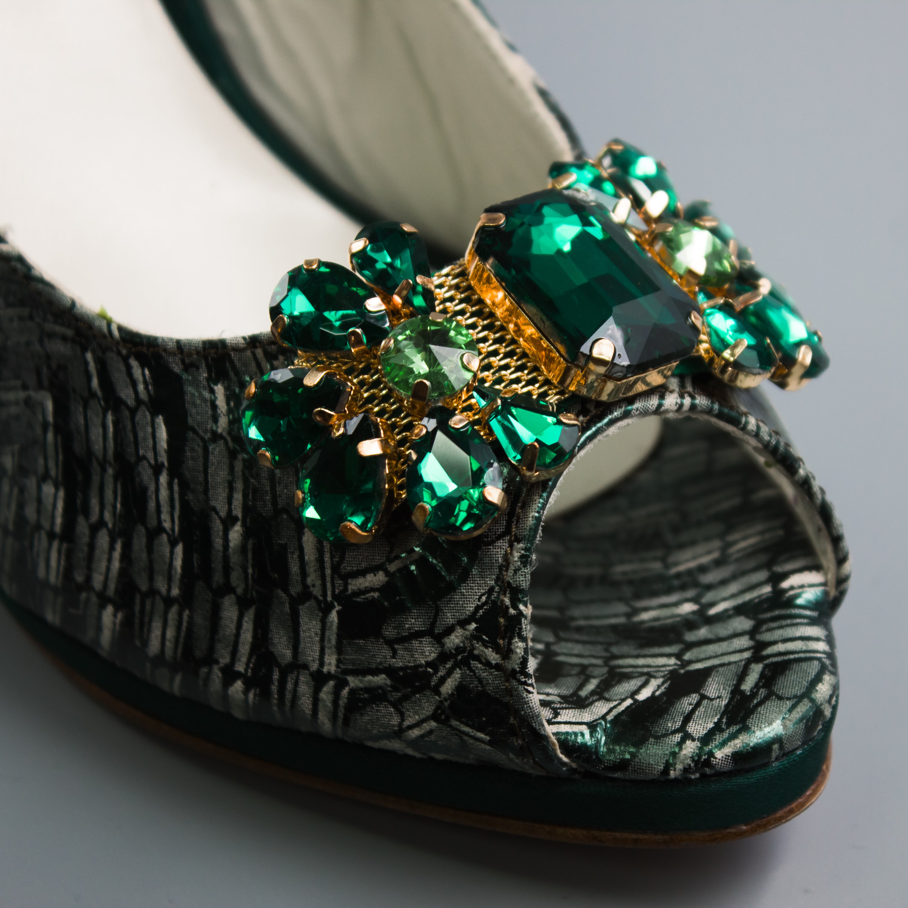 Emerald Marbled-Lace Crystal Set