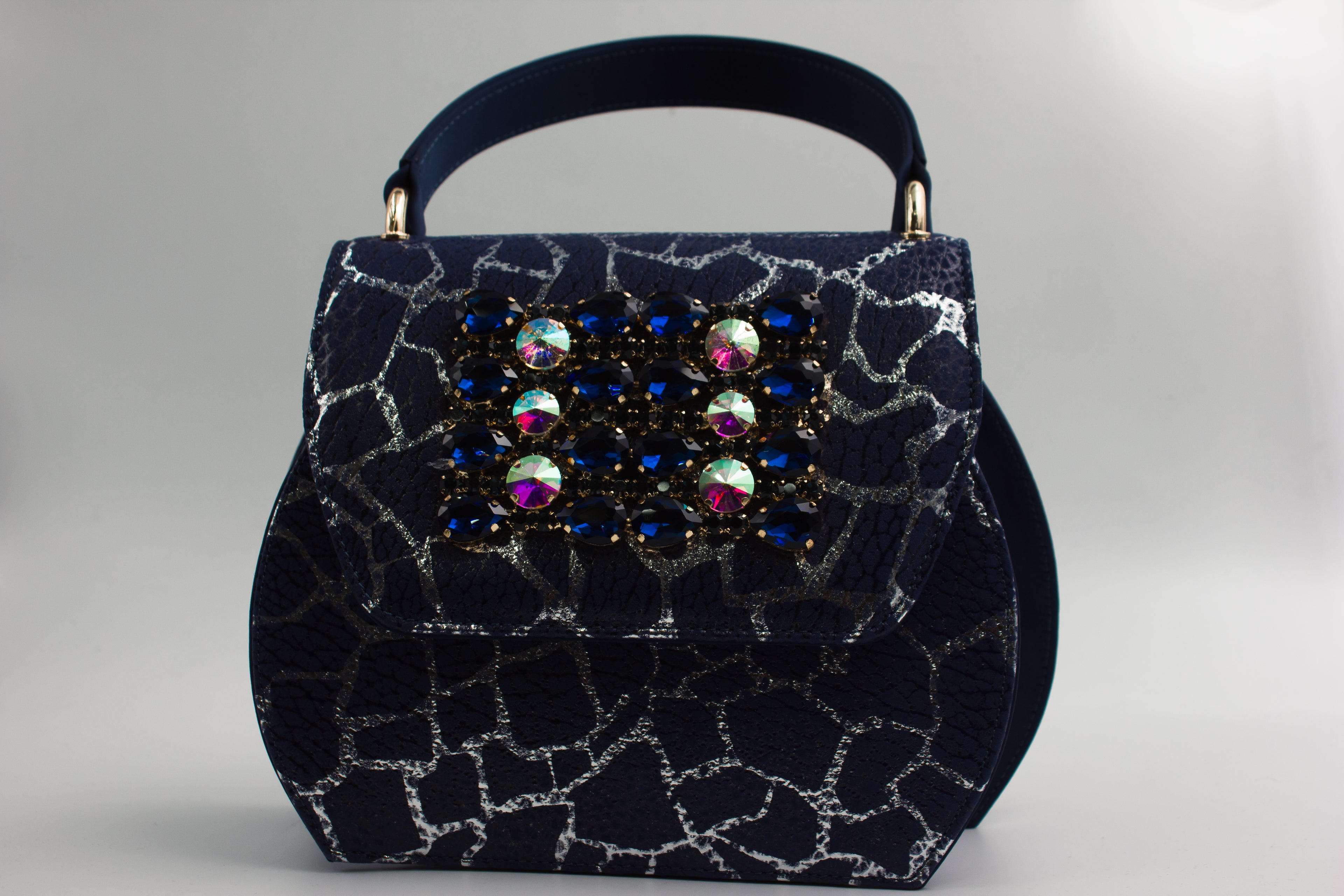 Navy/Silver Crackle Set