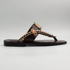 Brown/Beige Palermo Warrior Toe-Post Slide