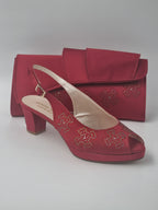 Wine Flora Low Set - Italian Shoe and Bag Set - Classic Shoes London