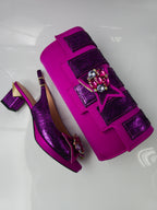Fuchsia Pink Jewel Set - Italian Shoe and Bag Set - Classic Shoes London