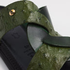 Green/Dark Green Ostrich Twist Slide