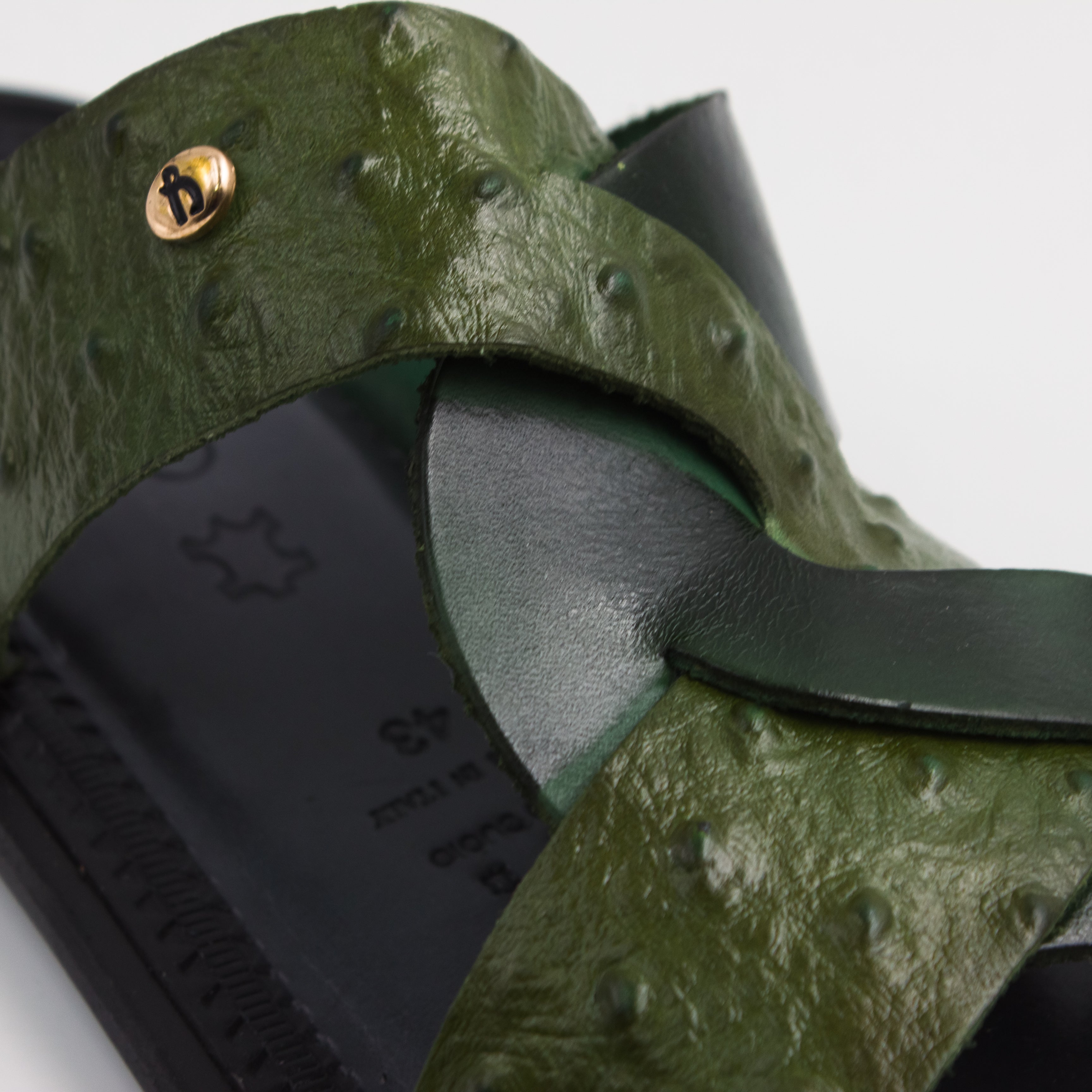 Green/Dark Green Ostrich Twist Slide