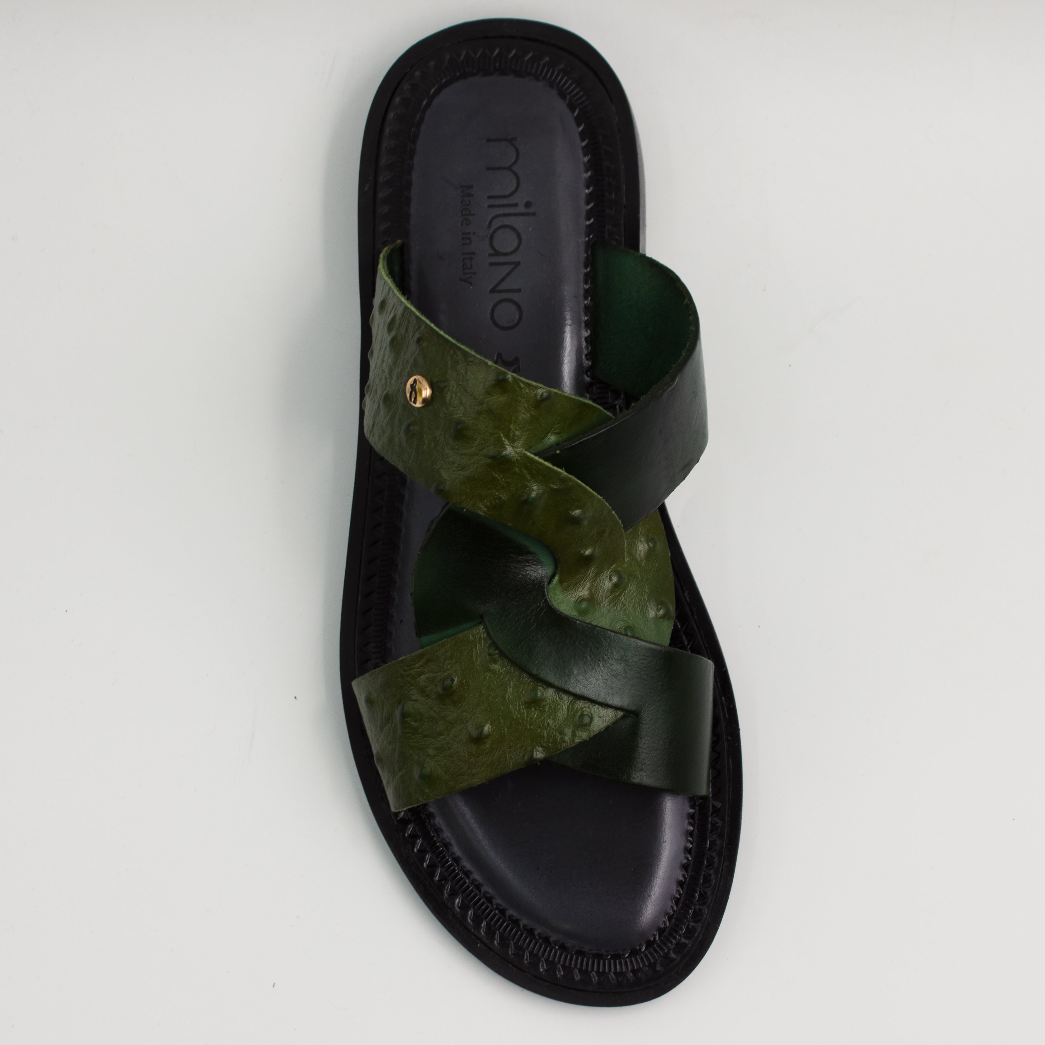 Green/Dark Green Ostrich Twist Slide