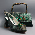 Emerald Marbled-Lace Crystal Set