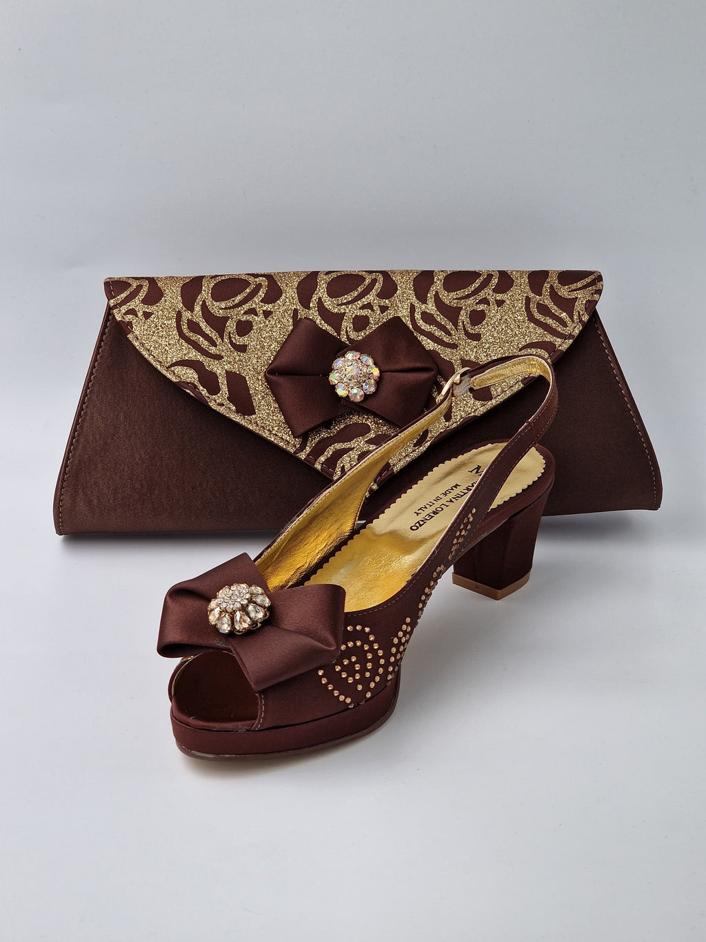 Chocolate Brown Floral Glittered Set