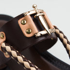 Brown/Beige Palermo Warrior Toe-Post Slide