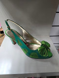 Leaf Green Bow Set - Italian Shoe and Bag Set - Classic Shoes London