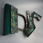 Emerald Marbled-Lace Crystal Set