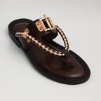 Brown/Beige Palermo Warrior Toe-Post Slide