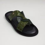 Green/Dark Green Ostrich Twist Slide