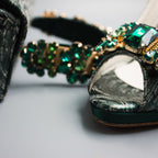 Emerald Marbled-Lace Crystal Set