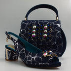 Navy/Silver Crackle Set