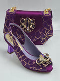 Purple Crackle Jewel Heel Set