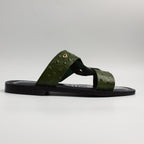 Green/Dark Green Ostrich Twist Slide