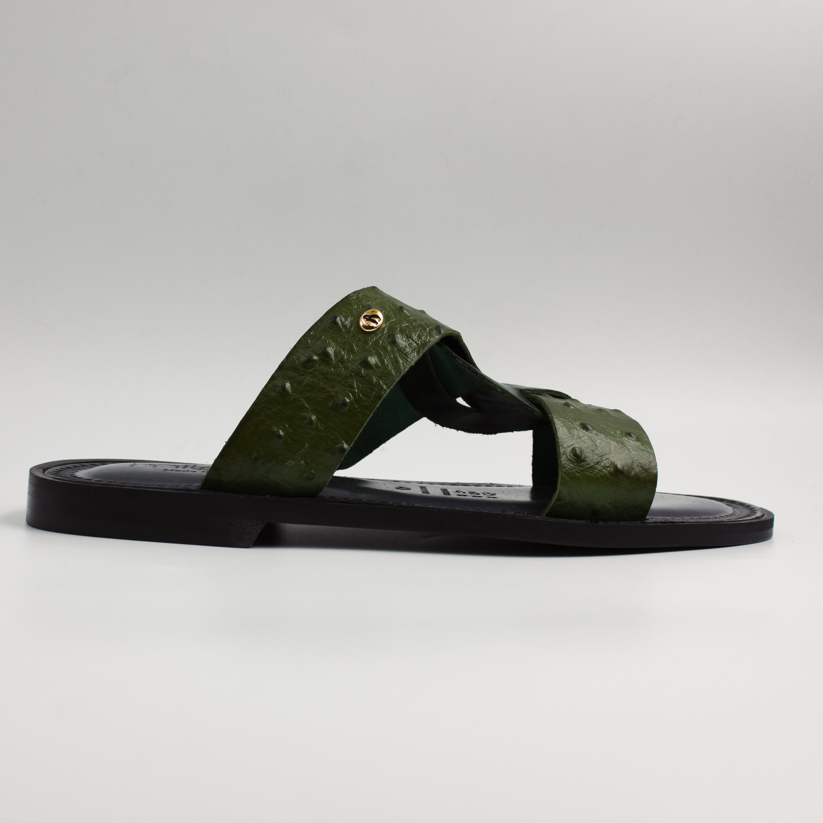 Green/Dark Green Ostrich Twist Slide