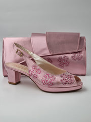 Metallic Baby Pink 'Flora' Low - Classic Shoes London