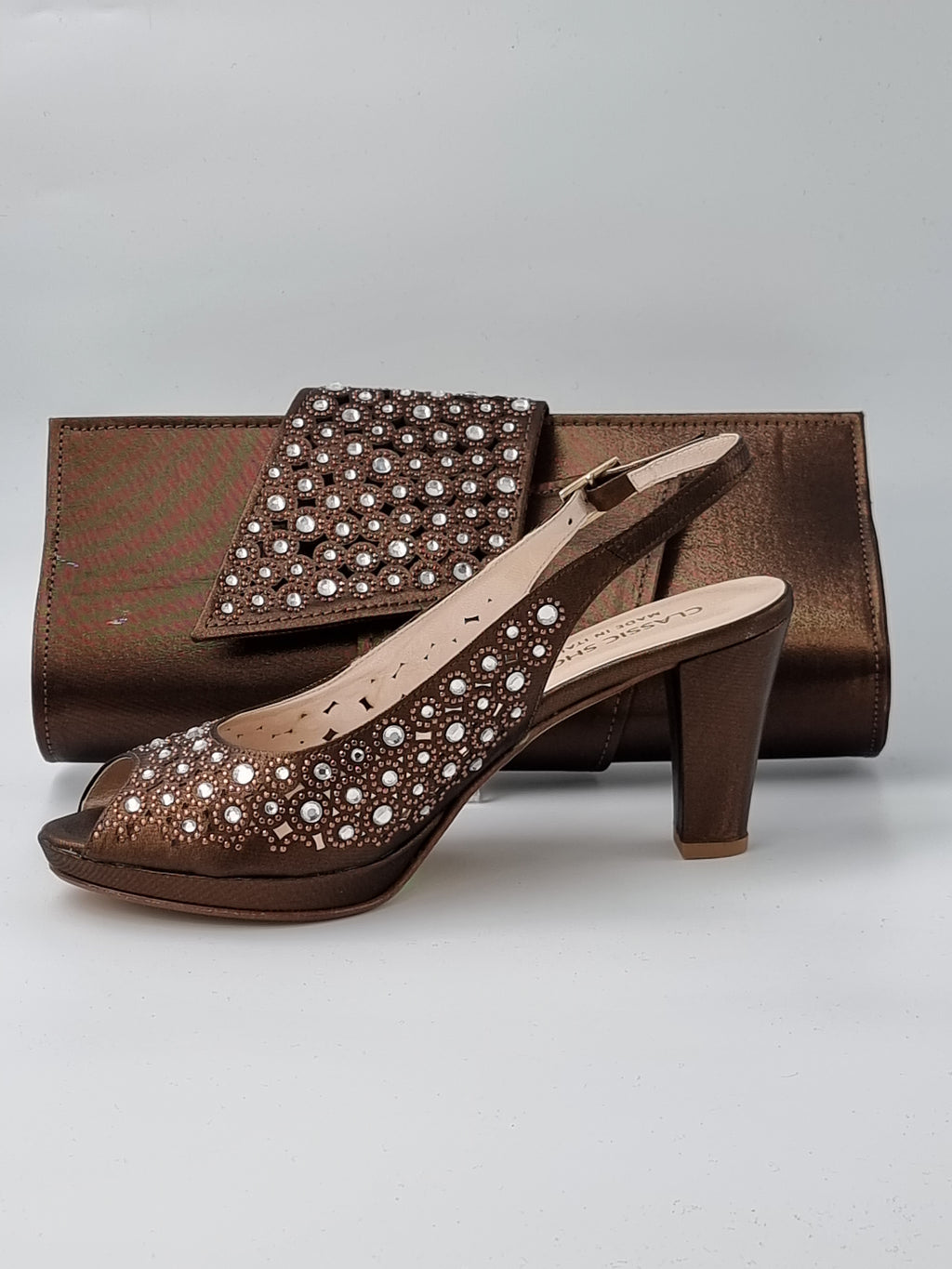 Chocolate Brown Laser Cut Stone - Classic Shoes London