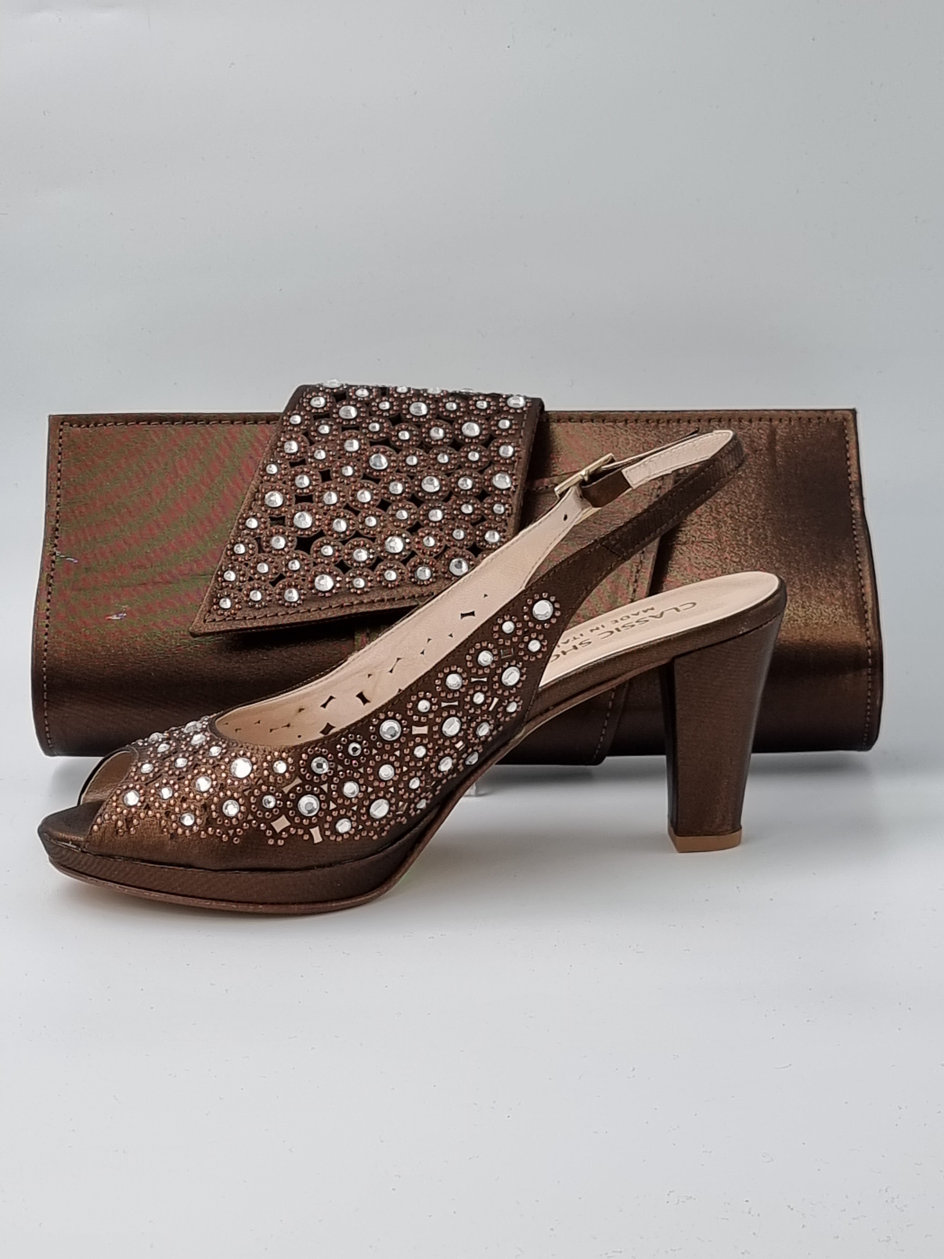 Chocolate Brown Laser Cut Stone - Classic Shoes London