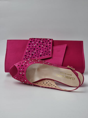 Fuchsia Pink Laser Cut Medium - Classic Shoes London