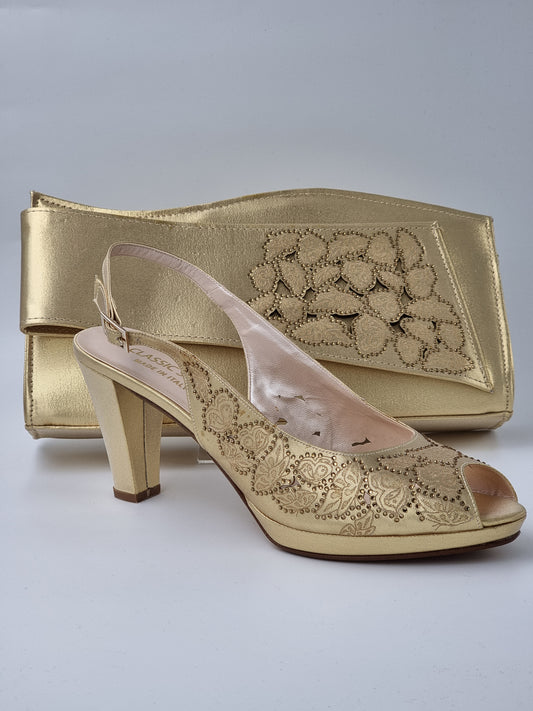 Gold Floral Design - Classic Shoes London