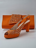 Orange Laser Cut Stone - Classic Shoes London