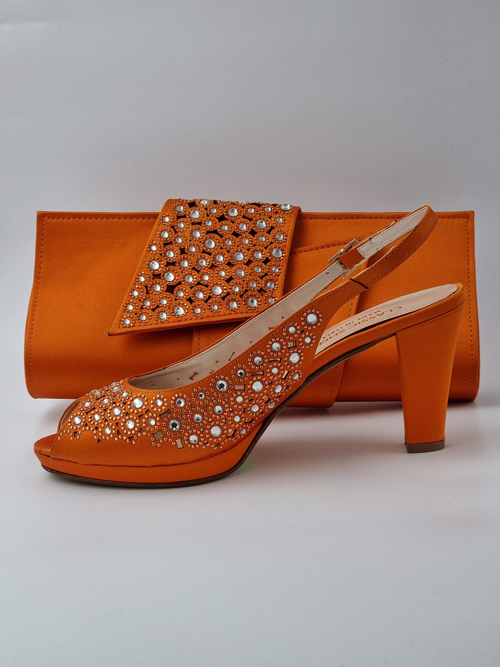 Orange Laser Cut Stone - Classic Shoes London