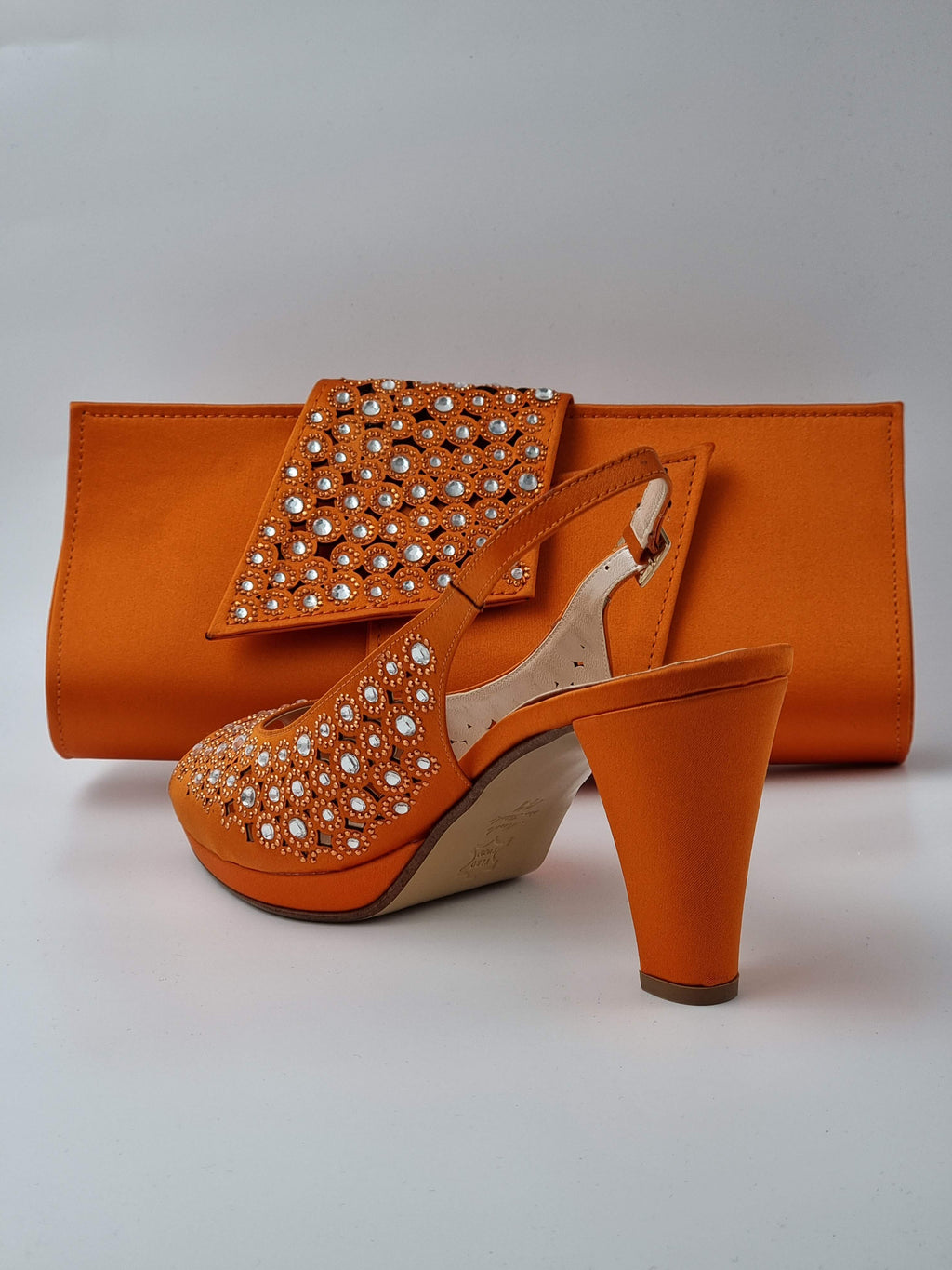 Orange Laser Cut Stone - Classic Shoes London