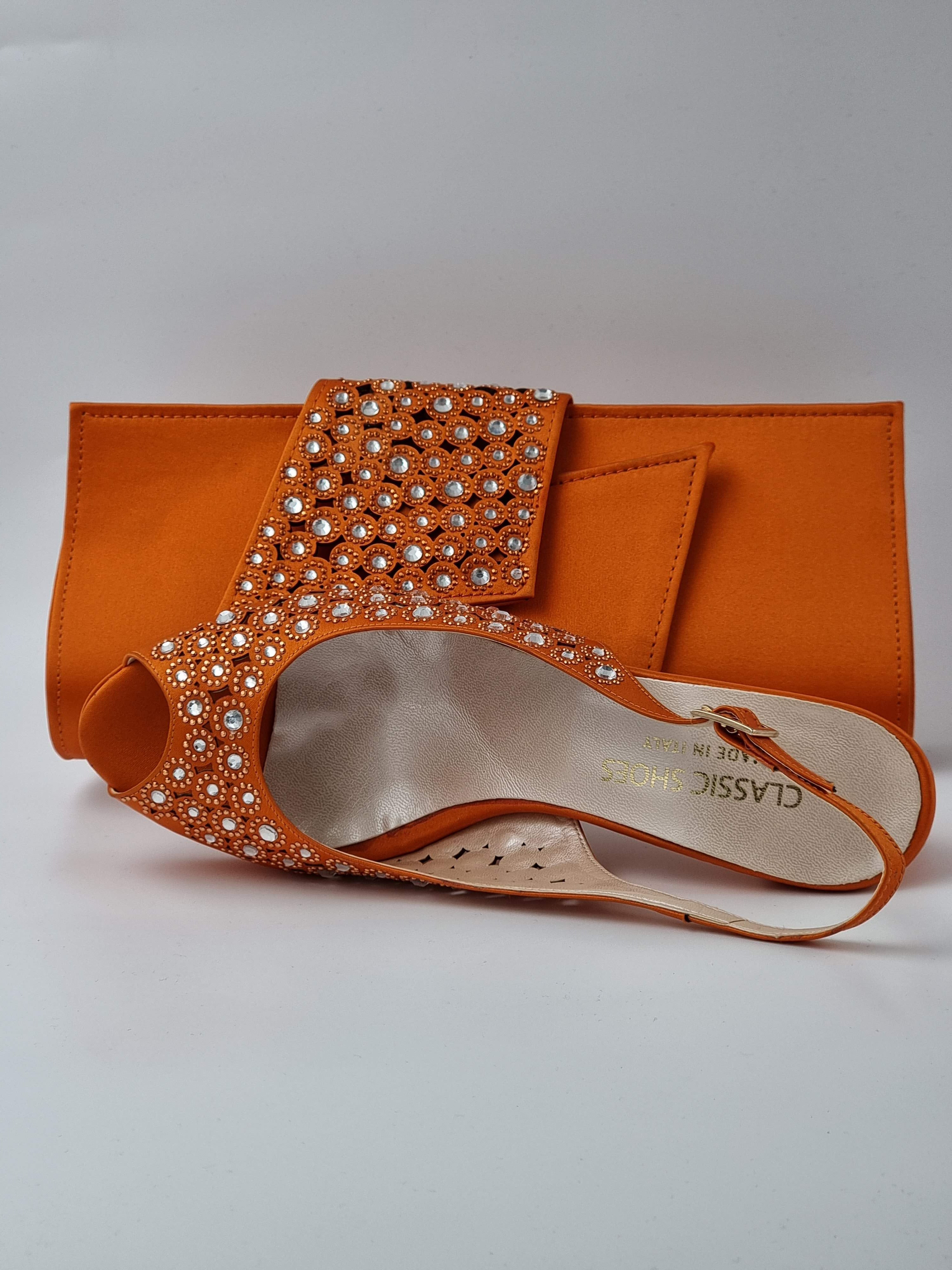 Orange Laser Cut Stone - Classic Shoes London