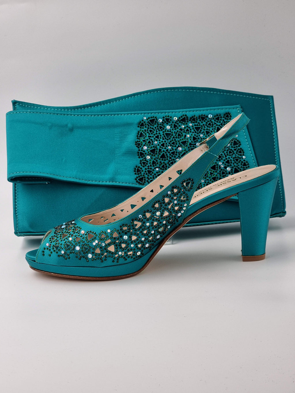 Teal Laser Cut Medium - Classic Shoes London