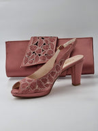 Onion Pink Floral Design Heels - Italian Women's Heels - Classic Shoes London