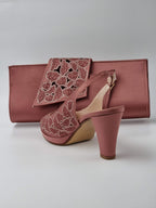 Onion Pink Floral Design Heels - Italian Women's Heels - Classic Shoes London