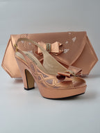 Rose Gold Double Platform Heels - Italian Women's Heels - Classic Shoes London
