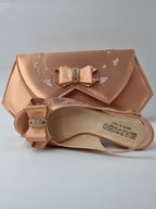 Rose Gold Double Platform Heels - Italian Women's Heels - Classic Shoes London