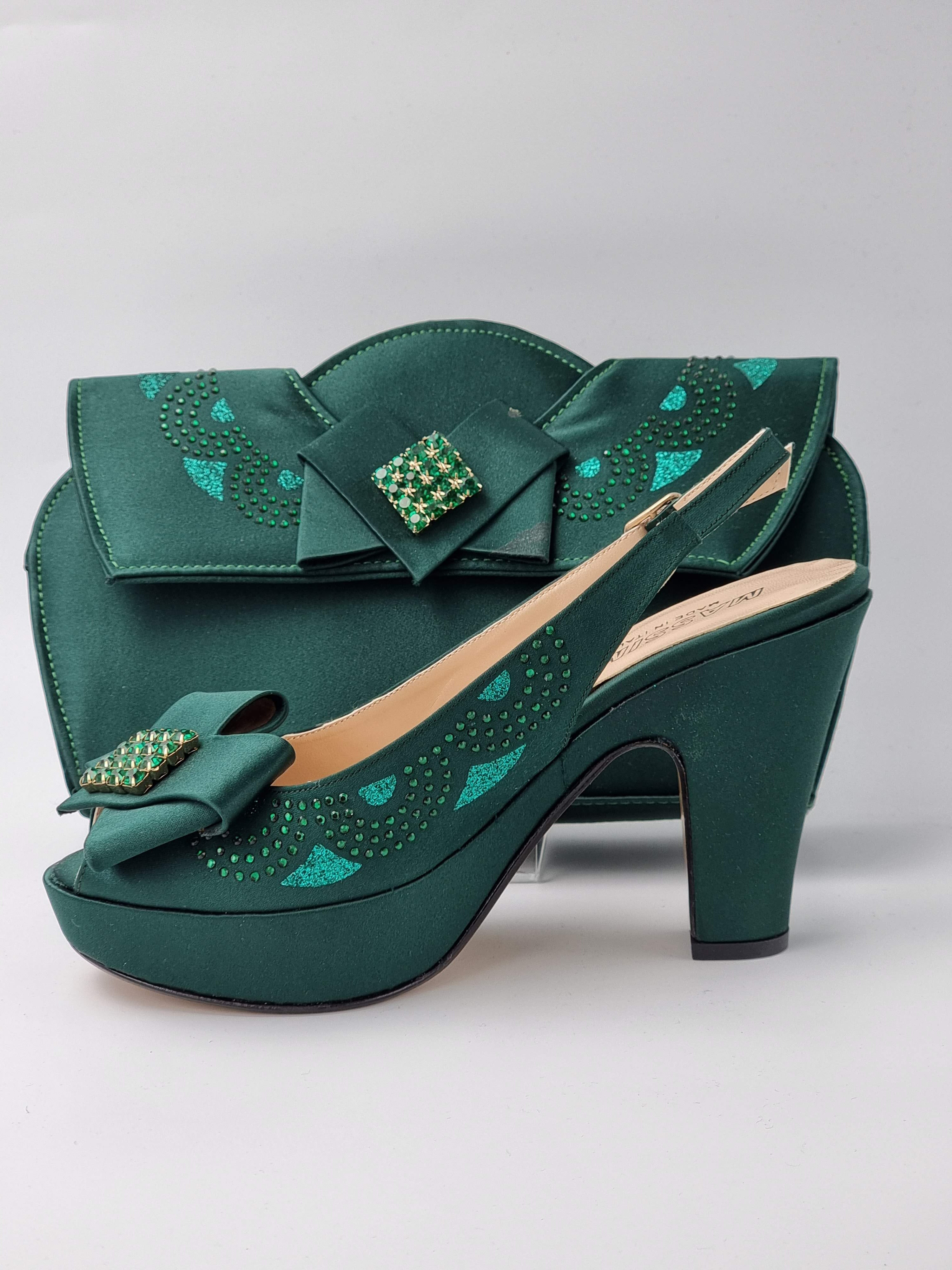 Emerald Green Double Platform - Classic Shoes London