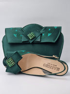 Emerald Green Double Platform Heels - Italian Women's Heels - Classic Shoes London
