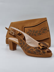 Bronze Low Heel Glitter - Classic Shoes London