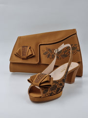 Bronze Low Heel Glitter - Classic Shoes London
