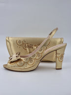 Gold Butterfly High Heels - Italian Women's Heels - Classic Shoes London