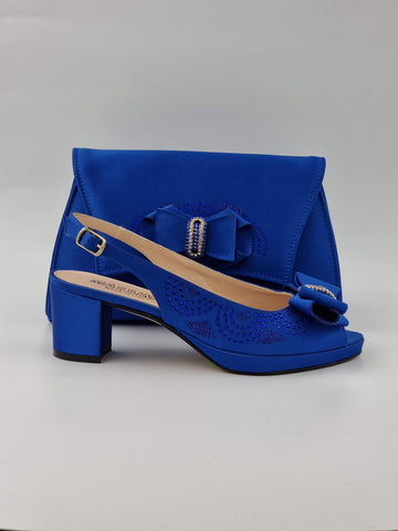 ROYAL BLUE GLITTER ORNAMENT LOW - Classic Shoes London