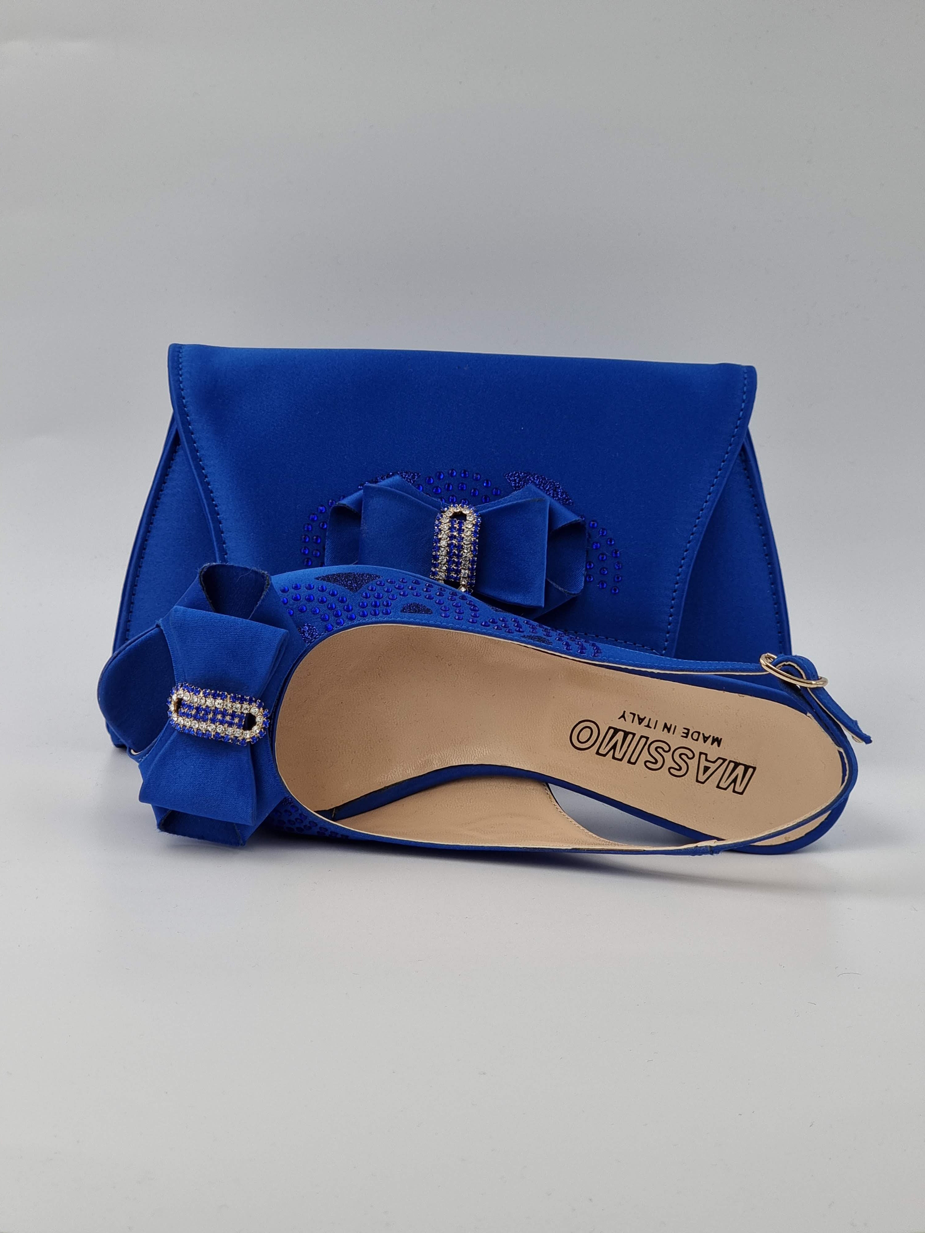 ROYAL BLUE GLITTER ORNAMENT LOW - Classic Shoes London